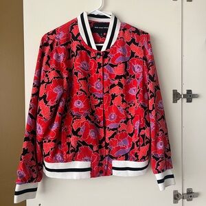 Who What Wear Floral Bomber Jacket Sz L